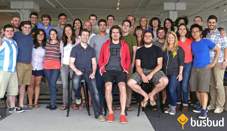 The Busbud team gathered together for a group photo in 2014